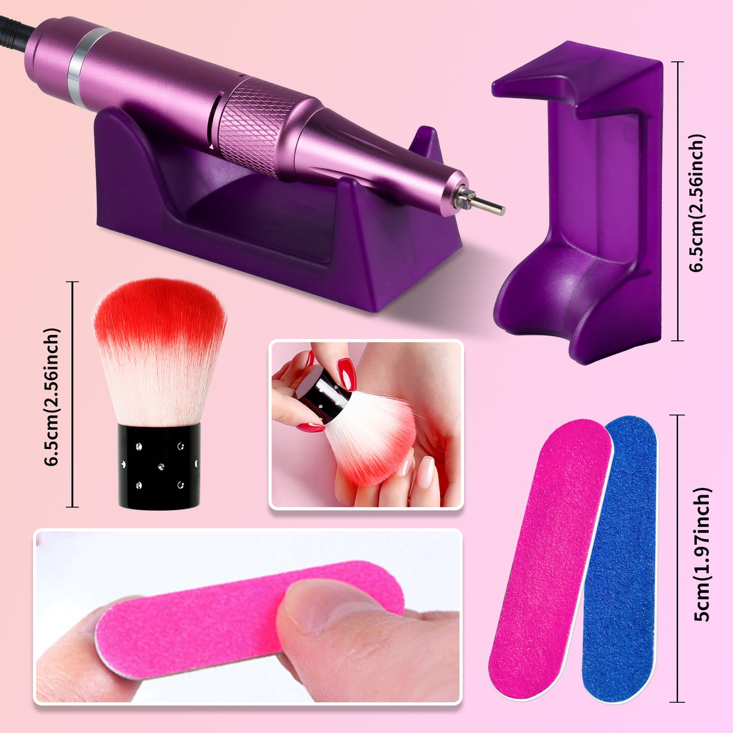 Portable Cordless Electric Nail Drill - 35000 RPM Professional E-File Kit