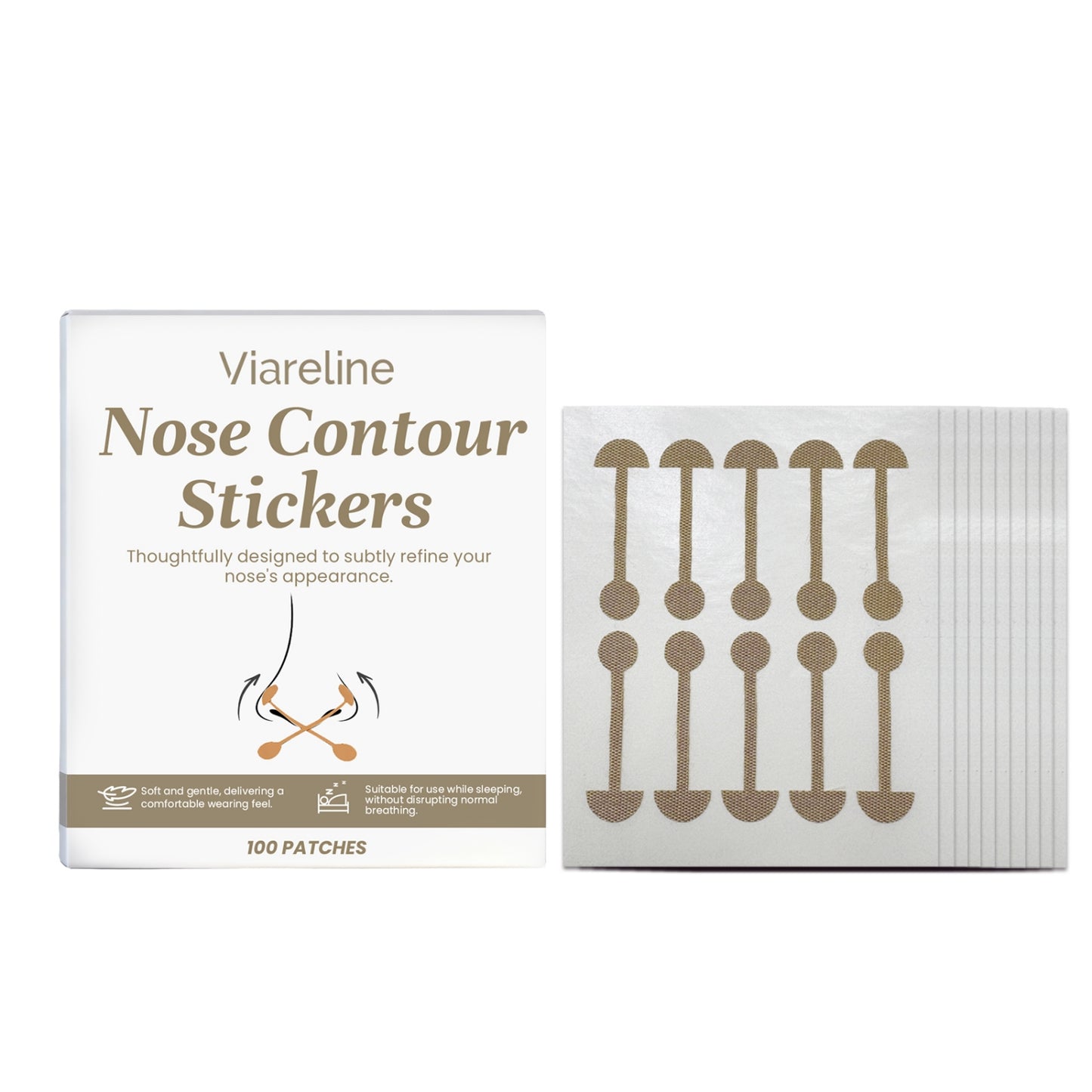 Nasal Contour Patches - 100-Count Face Skin Care Tool for Nose Shaping