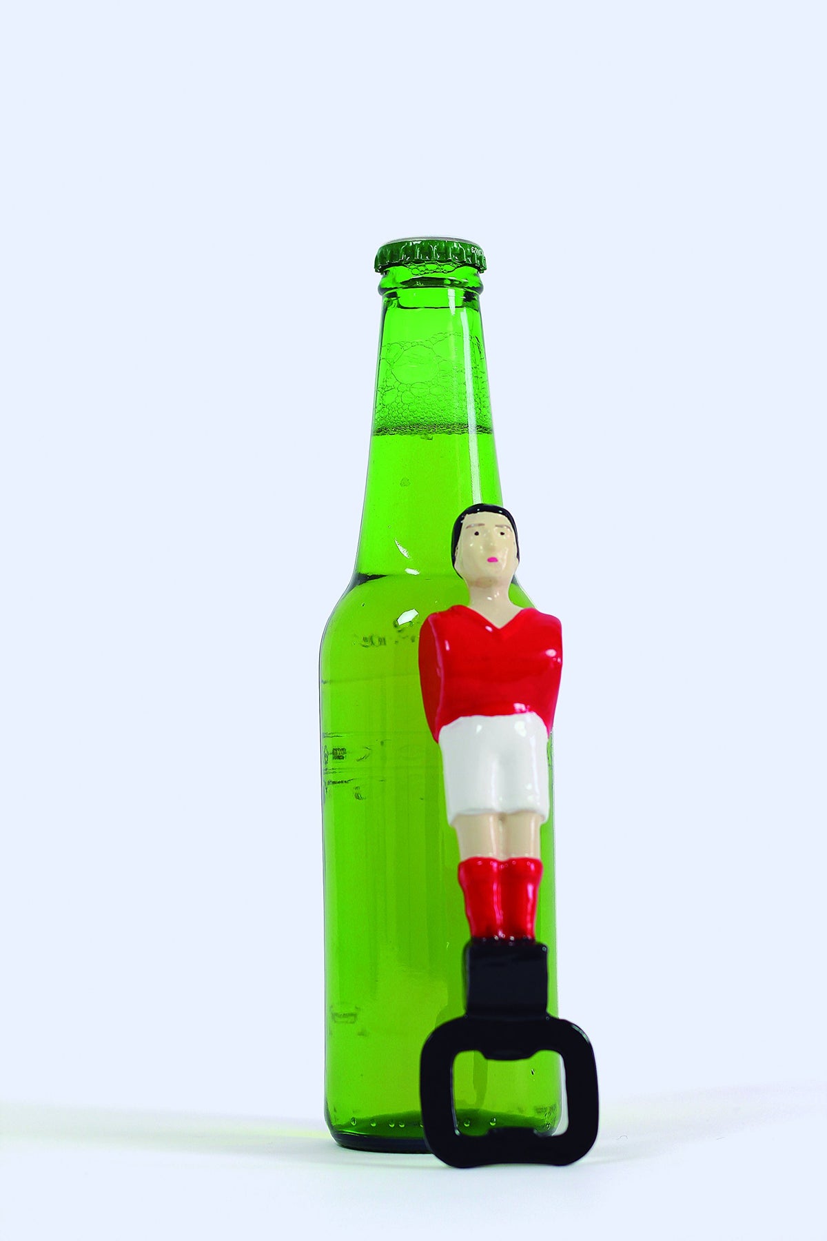 Red Resin Soccer Ball Bottle Opener - Modern Home Gift Decor