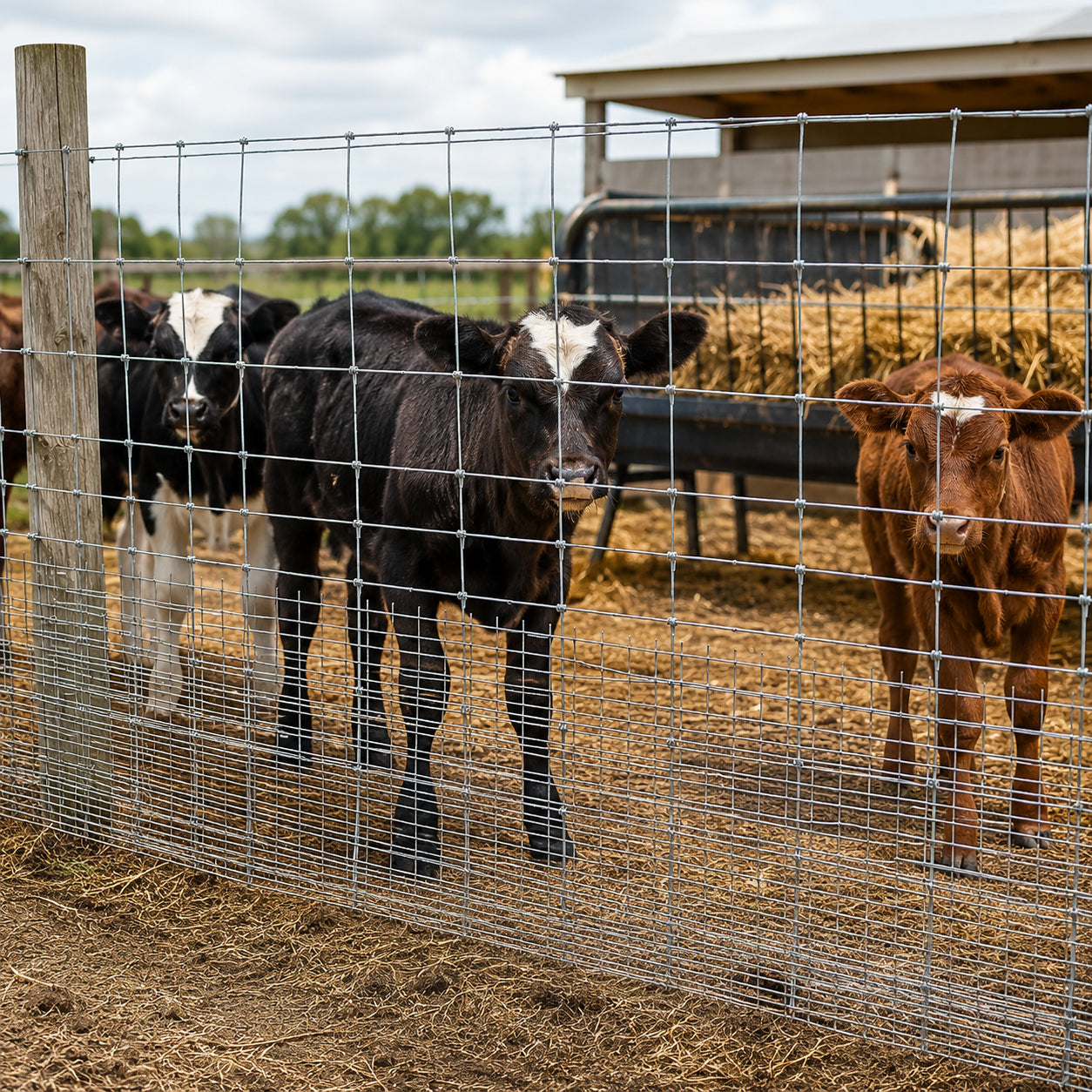 Heavy-Duty Galvanized Wire Fence - 4ft x 328ft for Livestock