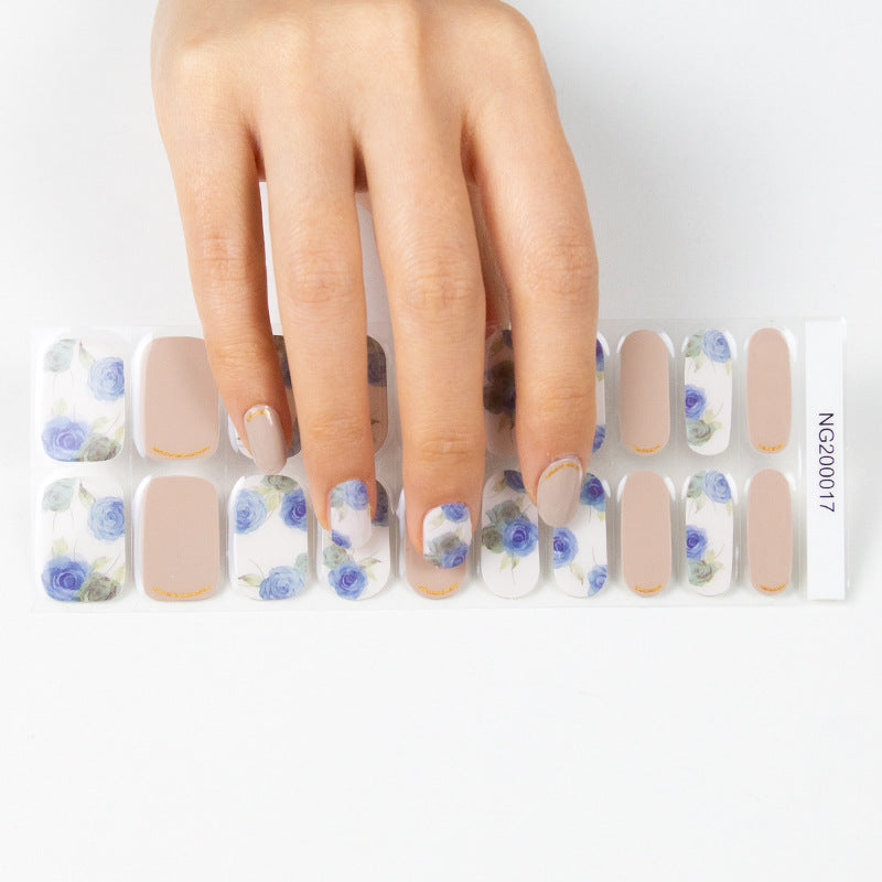 Korean Semi Cured Nail Stickers for Nail Art - Adhesive Gel Decals