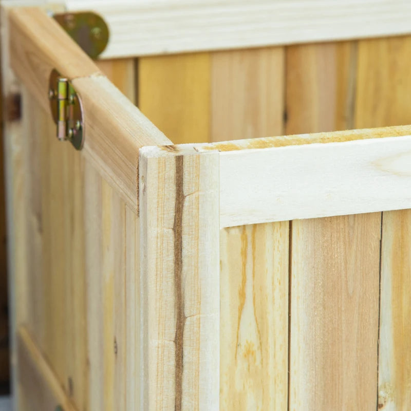 Foldable Wooden Garden Bed - Portable Herb and Vegetable Planter with Drainage