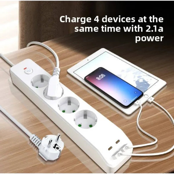 Power Strip with 2 USB-A, 2 USB-C Ports, Surge Protection, Extender — Hand Tools