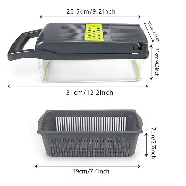 15-in-1 Multifunctional Vegetable Chopper with Non-Slip Design