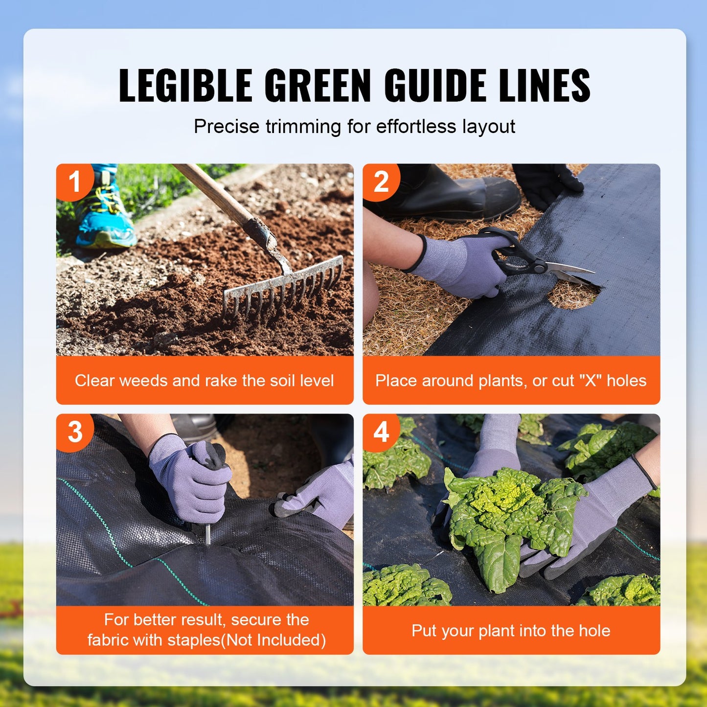 Heavy Duty Landscape Fabric 6x100FT Weed Barrier for Gardening & Landscaping