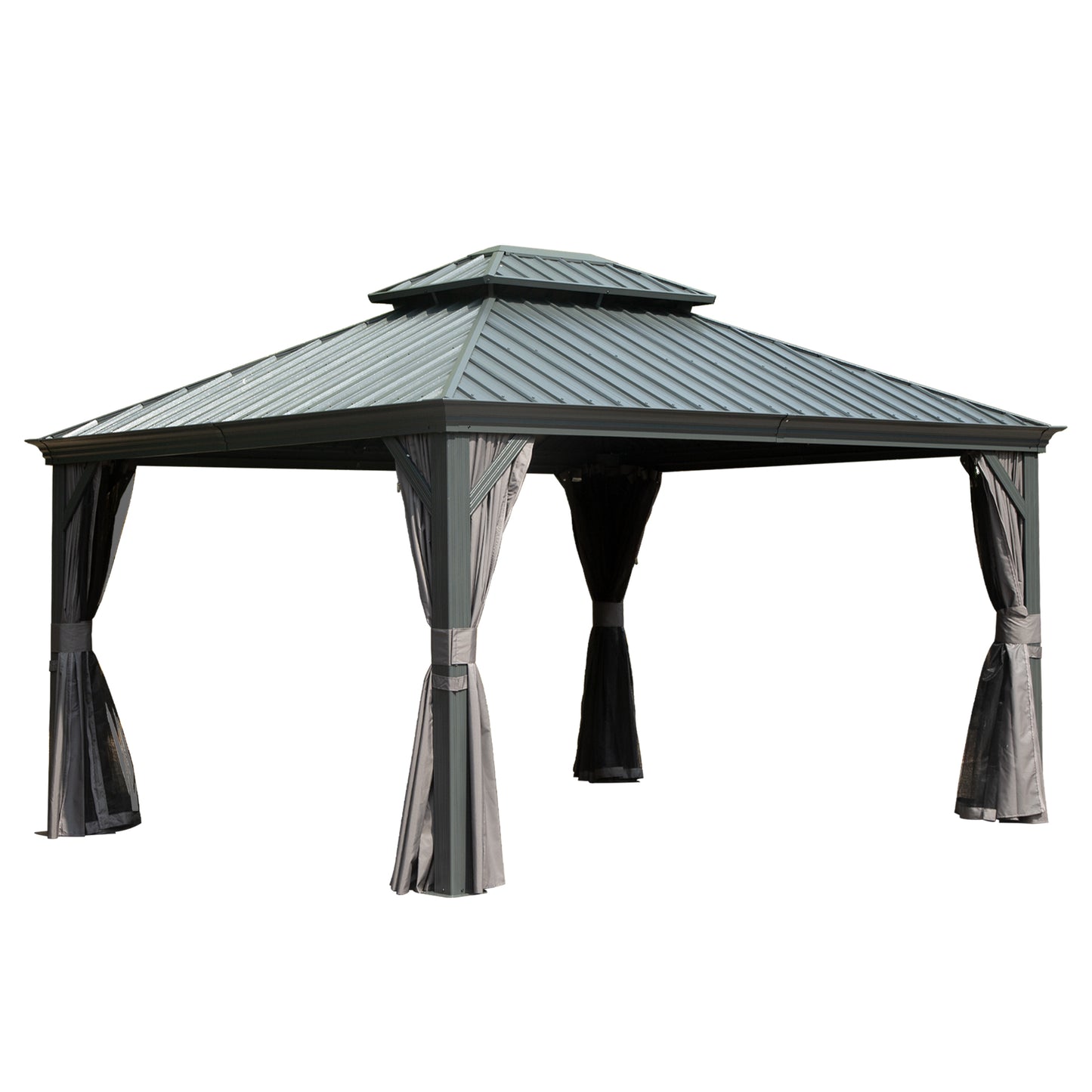 10 X 14 Hardtop Gazebo Permanent Outdoor With Galvanized Steel Double