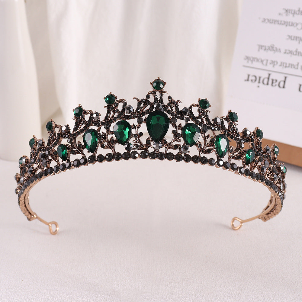 Baroque Vintage Bridal Crown - Ancient Gray Diamond