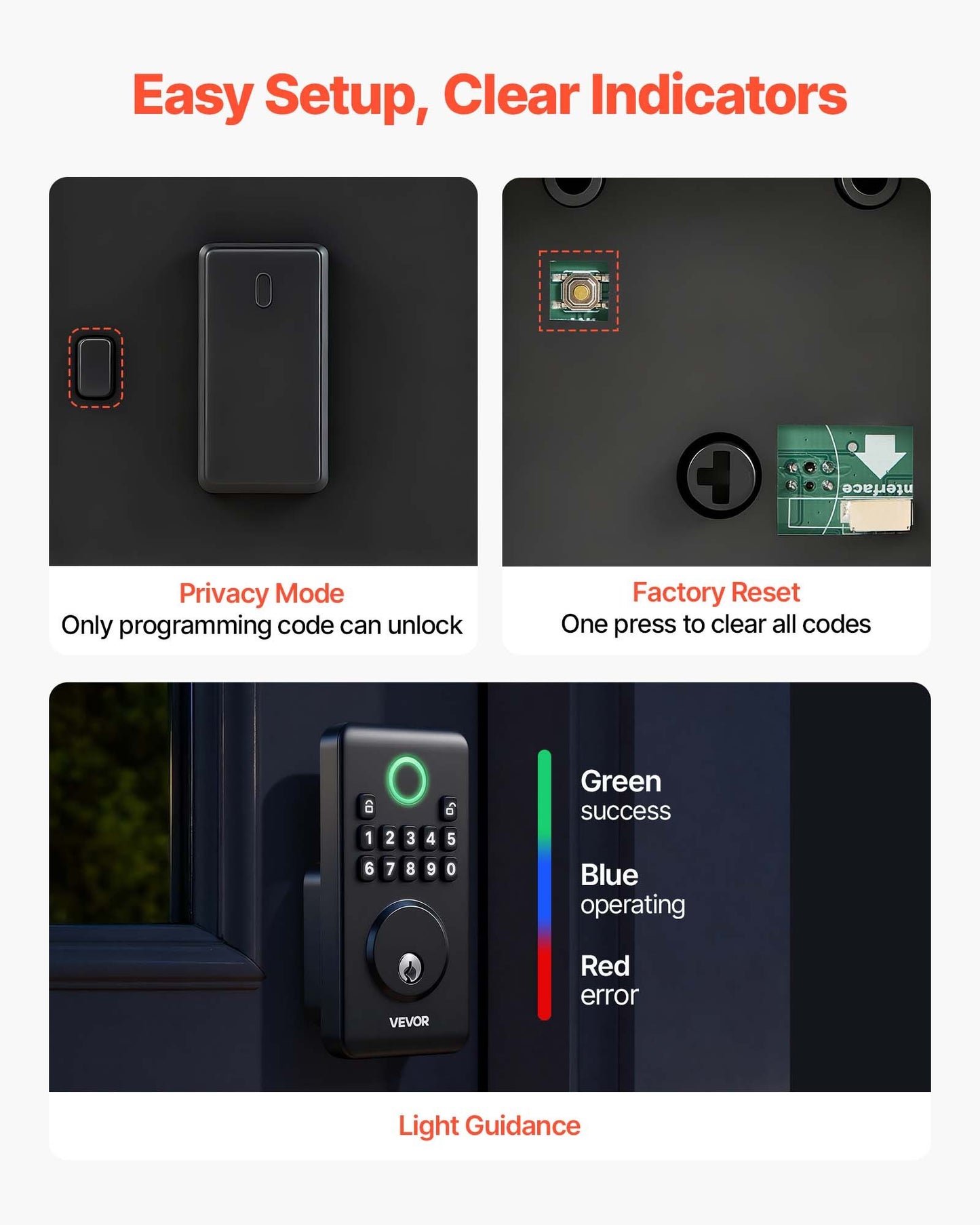 Keyless Entry Door Lock Electronic Deadbolt with Custom Codes - Matte Black