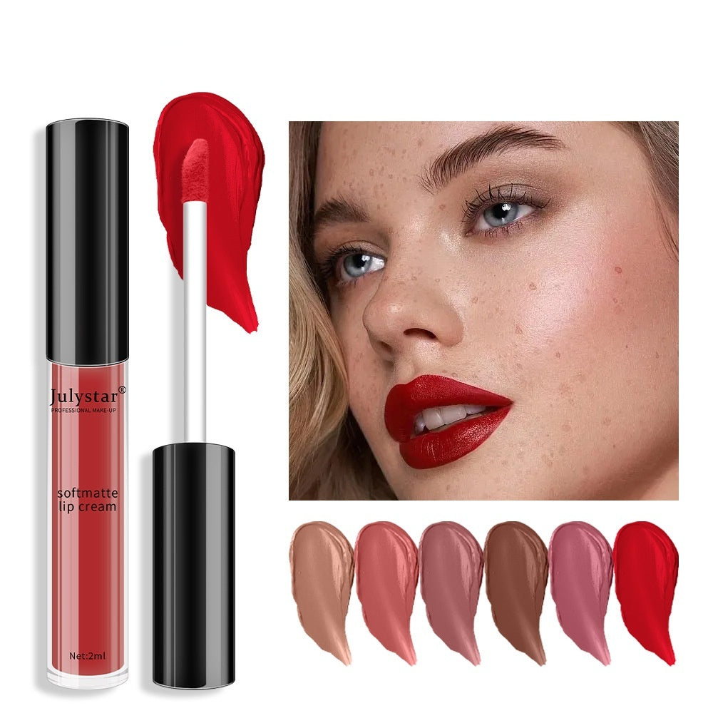 Matte Finish Lip Lacquer Set - Non-Fade, Nonstick, 2ML Lip Gloss