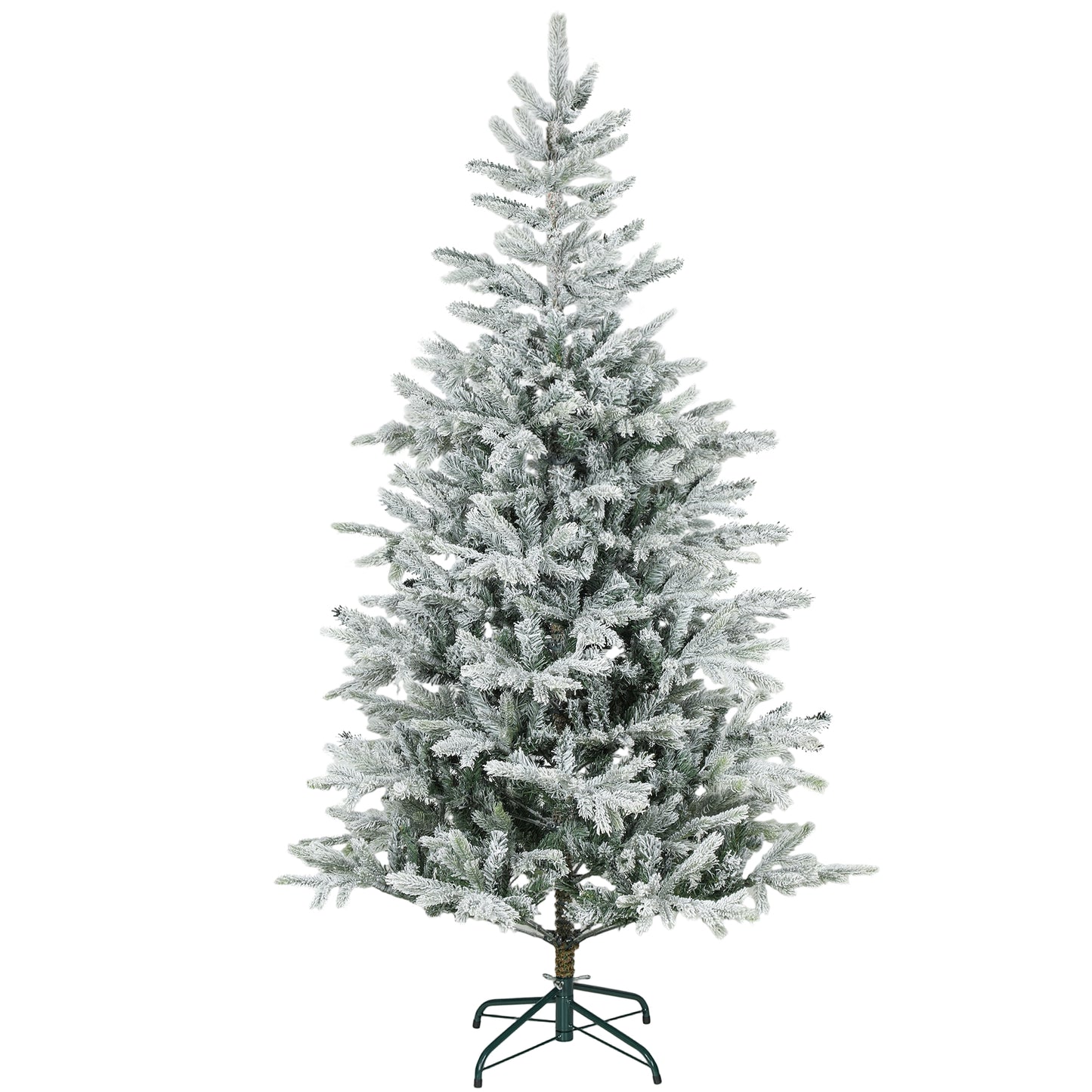 6 ft Artificial Christmas Tree - Realistic Frosted Spruce, Easy Assembly