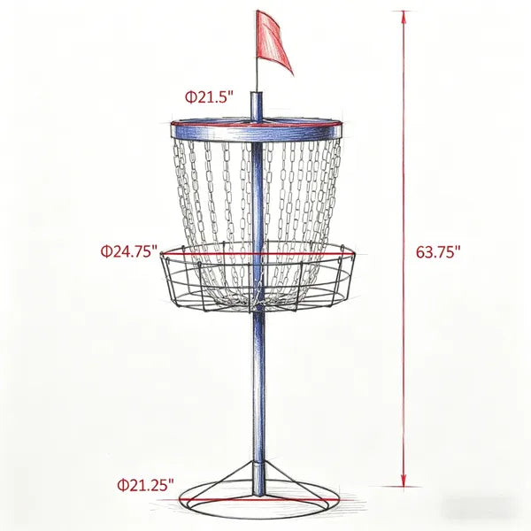 Disc Golf Basket Target - Portable Steel Frame with Chains
