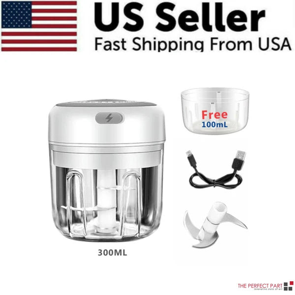 300ML Electric Garlic Press Chopper - Multi-Functional Food Mincer