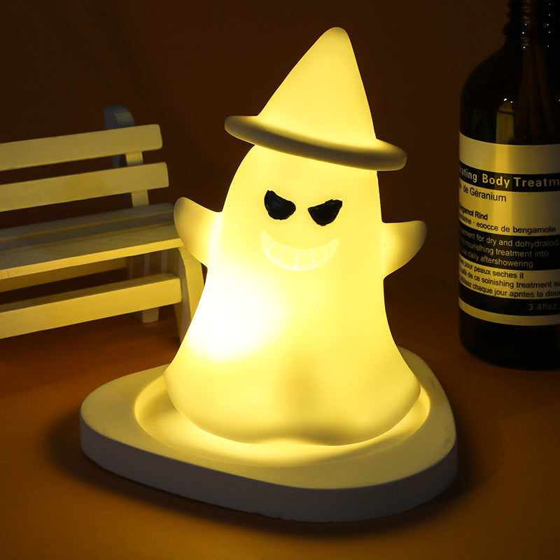 Halloween LED Night Light Pumpkin Ghost Lamp Decor - Battery-Powered