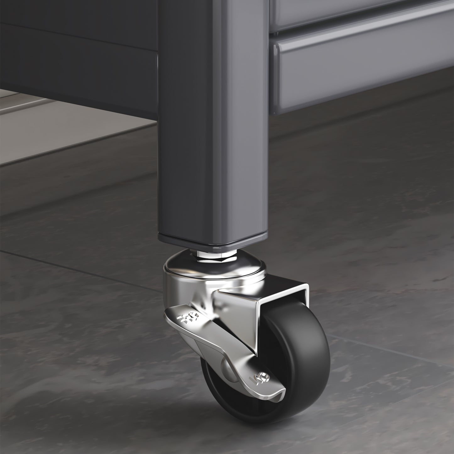 Grey Floor-to-Ceiling Kitchen Storage Cabinet with Microwave Shelf