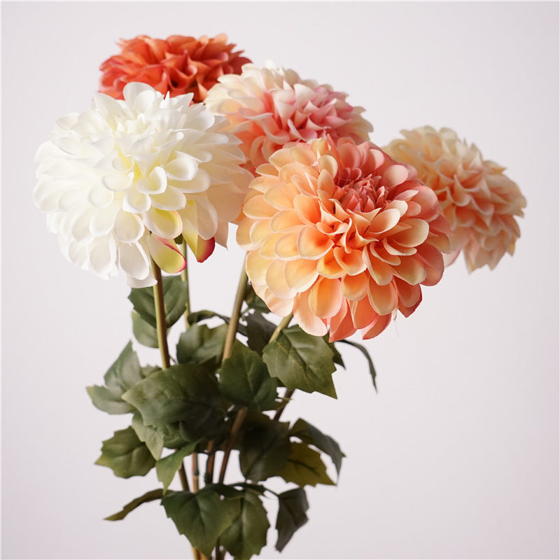 Double-Flowered Artificial Dahlia Flower for Wedding & Garden Decor