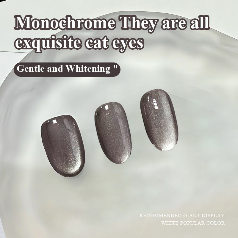 Starry Cat Eye Nail Gel Polish - Silvery Gray Magnetic Shimmer 10ml