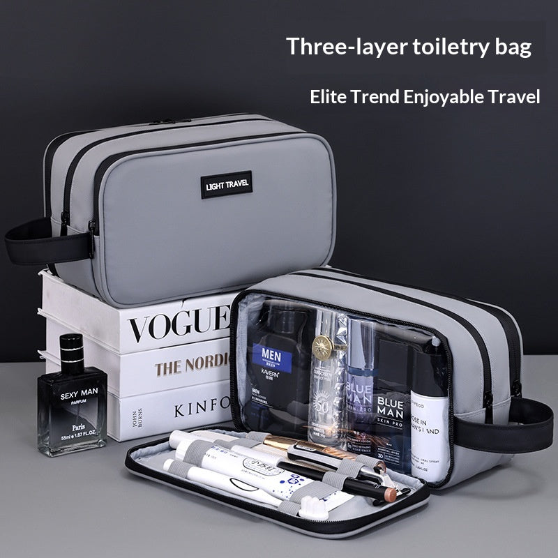 Large Capacity Men's Travel Toiletry Bag Waterproof Cosmetic Storage Organizer