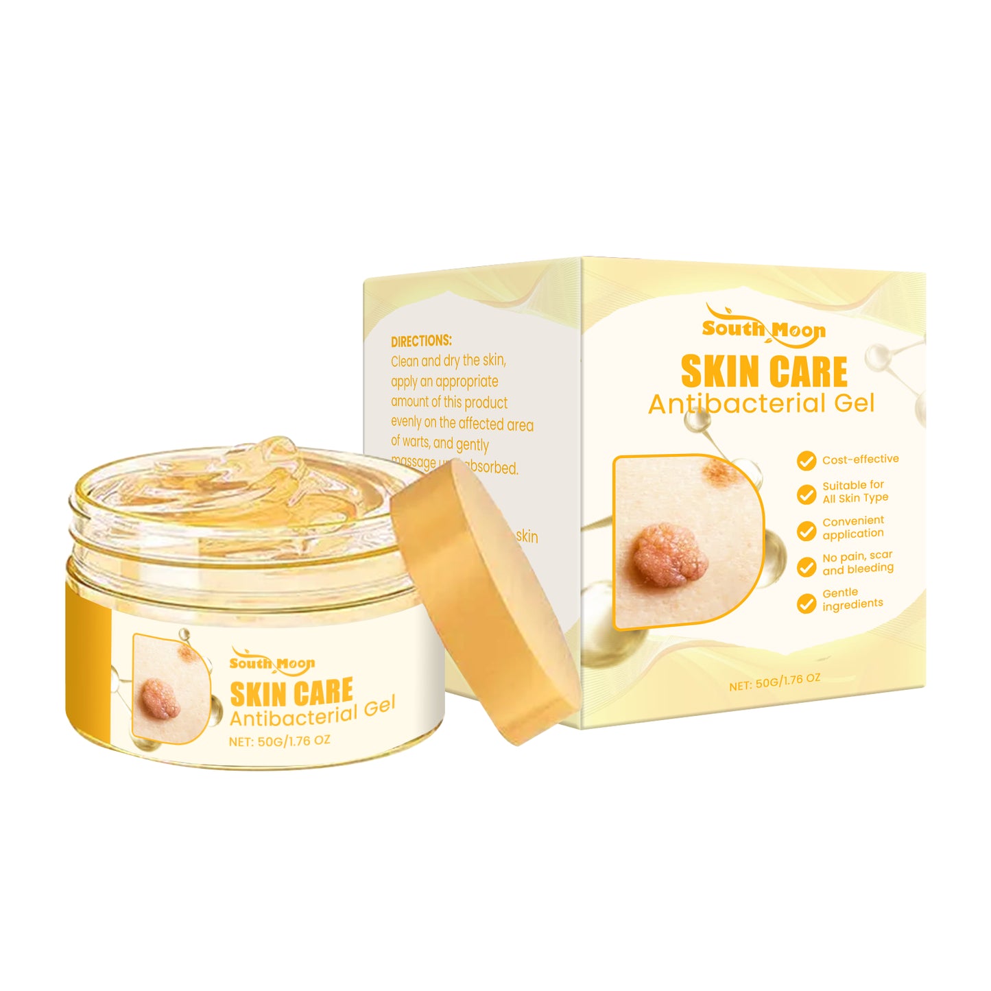Wart Removal Gel - Bacteriostatic Skin Care with Aloe & Salicylic Acid 50g