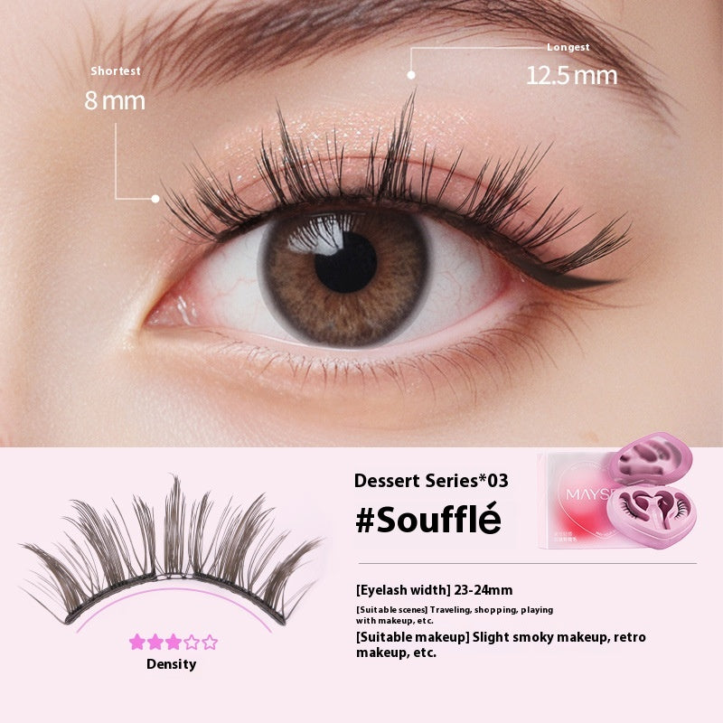 Magnetic False Eyelashes with Heart-Shaped Soap Holder - Natural Long Style
