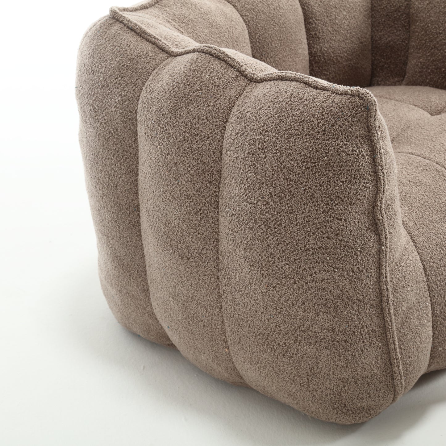 Coffee Soft Bean Bag Chair with Foam Filling - Comfortable Lazy Sofa