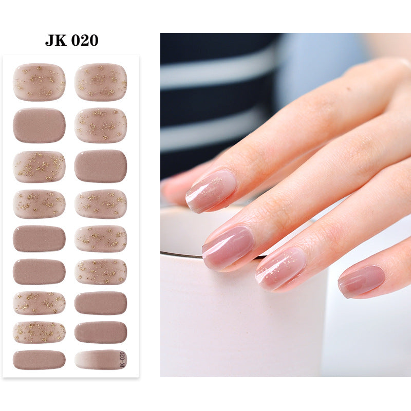 Waterproof Nail Sticker Set - Durable Semi-Baked UV Gel Art for Nails