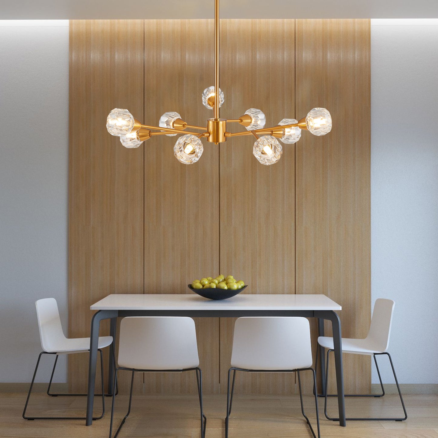 Modern Crystal Chandelier - 9 Lights for Living Room & Dining Room