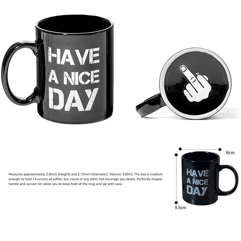 Funny Middle Finger Coffee Mug - 3D Gag Gift for Adults