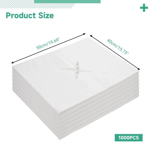 JUSTDOLIFE 1000 PCS Disposable Face Cradle Covers for Massage Table, Face Cradle Covers for Massage Table, Non-Woven Massage Face Cradle Cover for Massage Tables and Headrests, 19.7 x 15.7 Inches