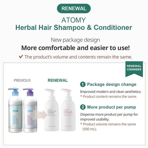 GASHINA STORY Atomy Shampoo 500ml (16.9 FL.OZ.) 2 Pack Set - Outstanding Cleansing and Rich Nourishment