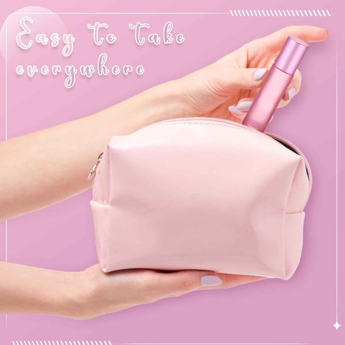 Sumind 150 Pcs Frosted Glass Roller Bottles Essential Oil 10 ml Empty Roll on Bottles with Stainless Steel Balls Leak Proof with 5 Funnel for Travel Essential Oil Perfume(Frosted Pink)