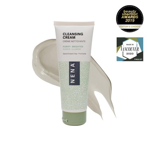 NENA Skincare Natural Skincare Kit - Cleansing Cream Face Wash - Clay Mask for Face - Mineral Hydrating Toner - Moisturizing Cream - Vegan - 4 Pc