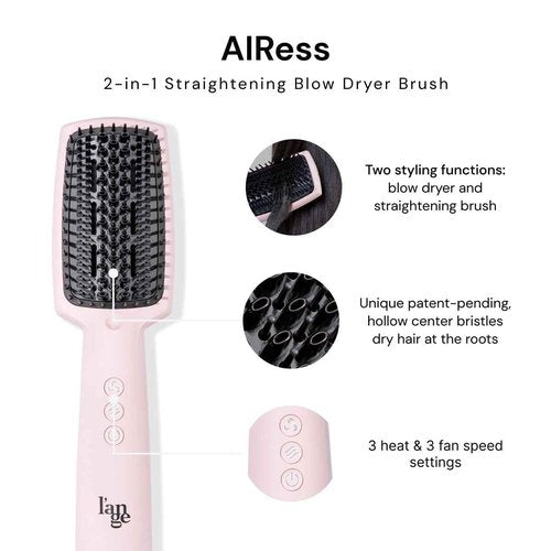 L'ANGE HAIR AIRess 2-in-1 Blow Dryer Brush – Straightens & Dries Hair Simultaneously | Lightweight, Ergonomic Design | Ideal for All Hair Types