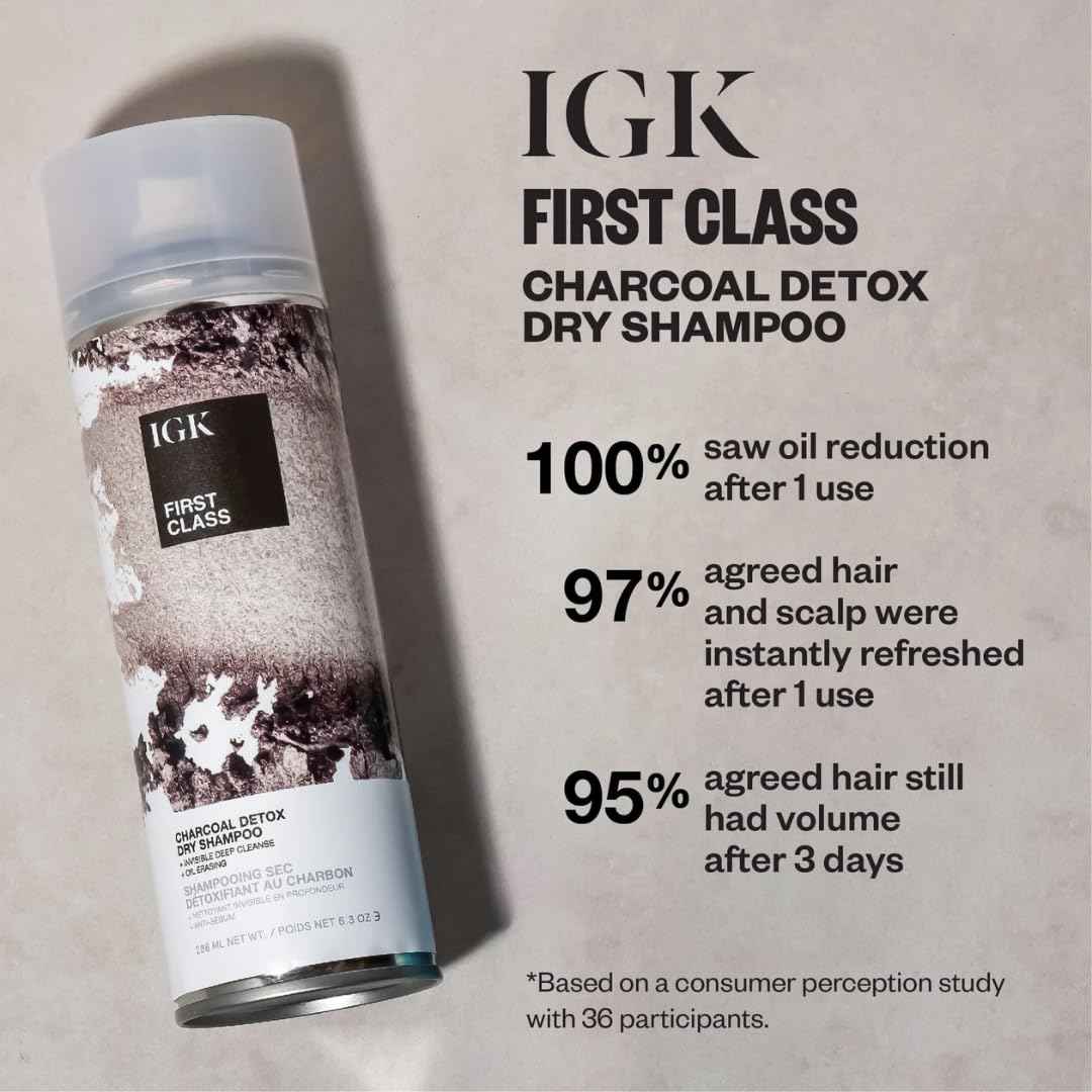IGK Antisocial Dry Hair Mask + First Class Dry Shampoo Set | Bond Building + Volume + Shine for All Hair Types | 5.0 oz + 6.3 oz | New and Improved Scent
