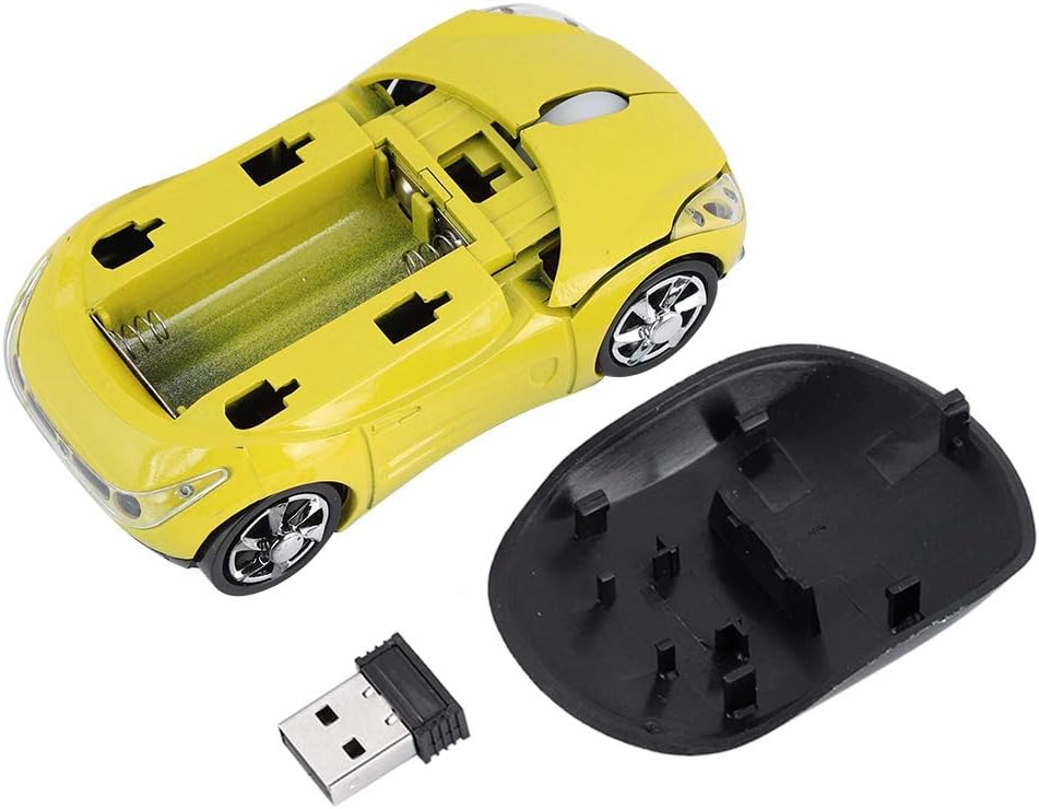 1600DPI Portable with 3 Buttons,10M 2.4G Bluetooth Optical with a Receiver Storage, for /ME/Windows PC/Tablet Gaming Office(Yellow)
