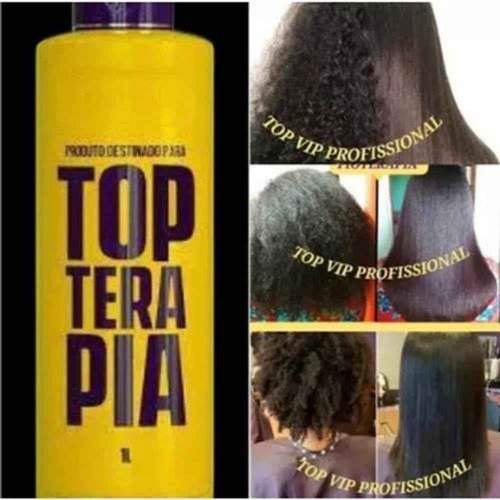 Top Vip Cosmetic Topterapia Brazilian Keratin Treatment 1000ml | Progressive Brush | Straightening Smoothing System | Thermal Sealing