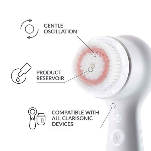 Clarisonic Facial Cleansing Brush Head Replacement | Radiance Brush Head for Dull Skin | Suitable for Sensitive Skin with Travel Bag