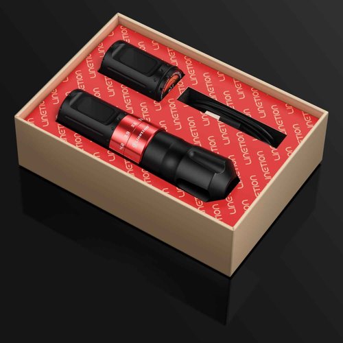 Linetion Tattoo Gun KT2 Adjustable Stroke Wireless Tattoo Pen Machine Kit,Coreless Motor,Strokes from 2.7~4.5mm,2 Pcs Replacement 1800mAh Power Battery Pack,Smart Multi-function (KT2-R2B)