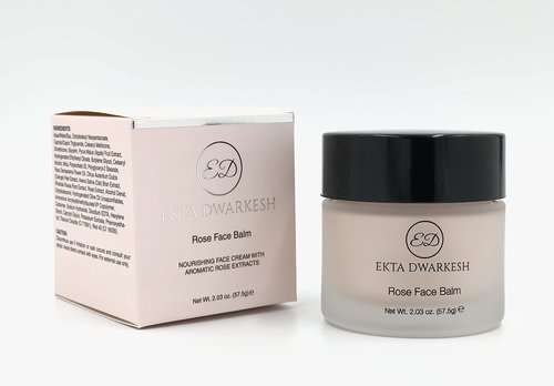 Ekta Dwarkesh Rose Face Balm- Face Cream Infused with Rose Extracts- Vegan and Cruelty Free 2.03 oz