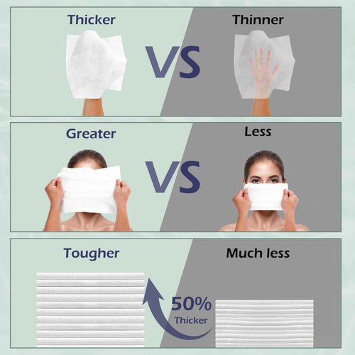 PureSoftness Disposable Face Towel, Clean Towel, Extra Large 12" x 10", Soft Dry Wipe Face Wash, Makeup Remover, Biodegradable Towelette for Sensitive Skin 320 Count (4 Pack)