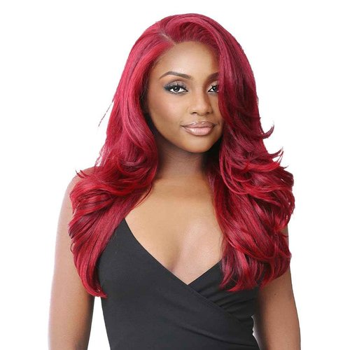 Nutique Illuze Synthetic Hair Glueless 13X5 Hd Lace Front Wig - Solmina (Color:SPICY RED)