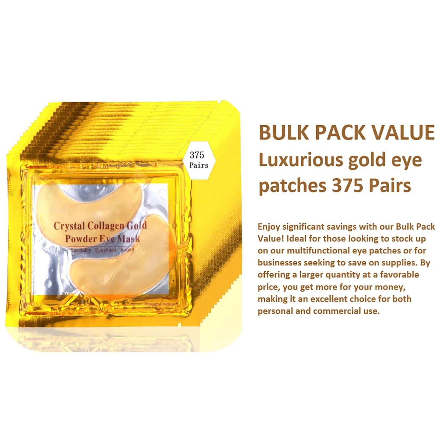 375 Pairs Bulk Gel Eye Masks for Professional Salon & Spa | Revitalizing Under Eye Patches for Puffy Eyes, Dark Circles, Wrinkles