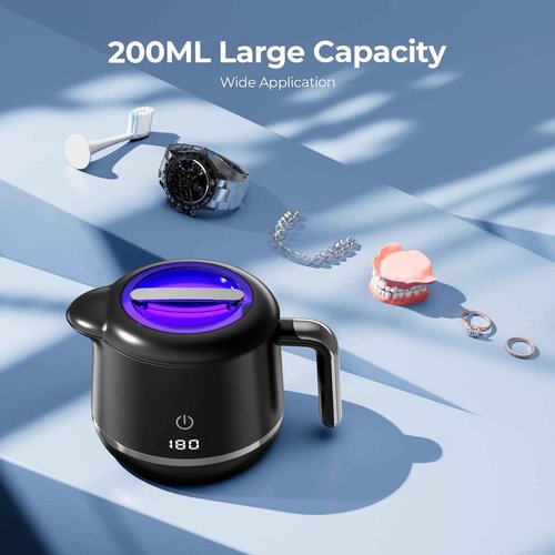 GYNHD Ultrasonic Retainer Cleaner for Tooth, 45kHz Brilliant White