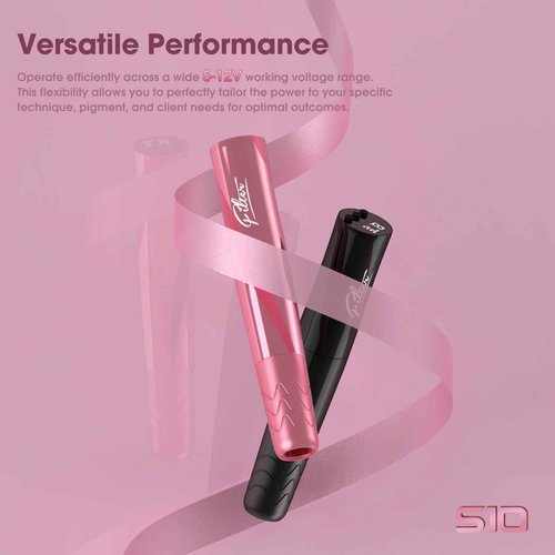 Filter Tattoo Gun - Permanent Makeup 2.8mm Stroke Machine with 2Pcs Battery Power Supply Lightweight Tattoo Pen for Beginners and Artists (S10 Black)