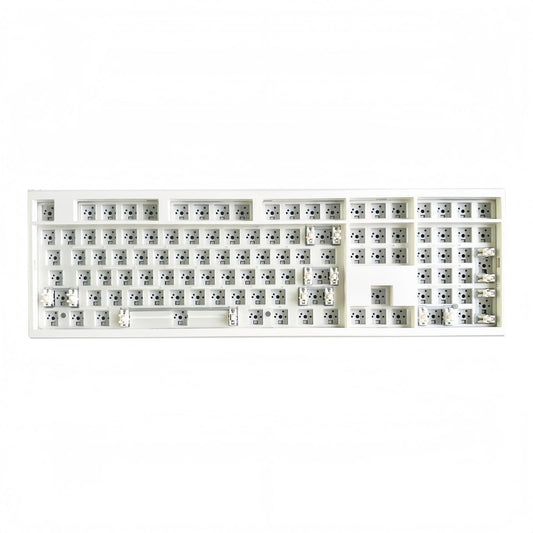 ZMX GMK108 Mechanical Keyboard Kit,108 Keys Full Size VIA Programmable Hot Swap Gasket Mounted PCB Custom RGB Gaming Barebones Keyboard Wireless BT5.0/2.4GHz/USB-C Wired DIY Kit (White)