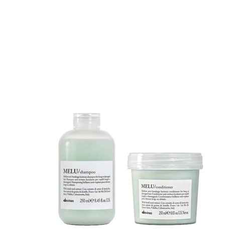 Davines MELU Anti-Breakage Cleansing Shampoo & Conditioner For Long or Damaged Hair, Strengthens, Moisturizes, 8.45 & 8.8 fl. oz.
