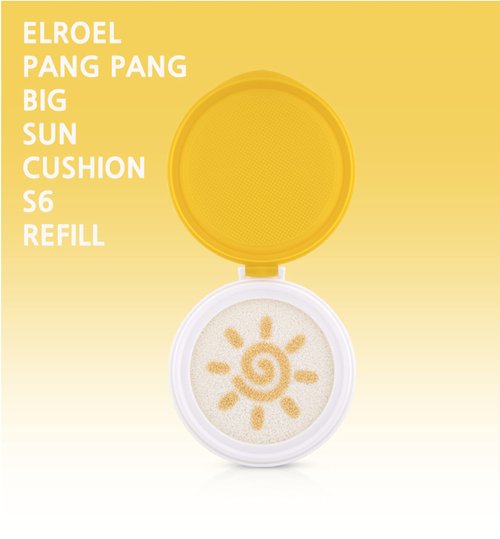 PAE 【ELROEL】 Latest, Season 06 / PANG PANG Big Sun Screen UV Shield Cushion S6 / SPF 50+ PA++++ / 0.9 oz (25g) / Main product 1ea + Refill 1ea