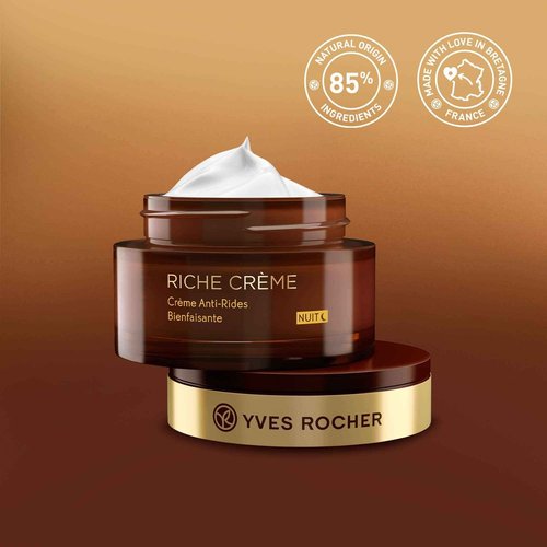Yves Rocher Comforting Anti-Wrinkle Riche Crème (Night) | Soften & Smooth Skin | 1.7 fl oz