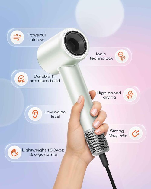 MAYBEL Pro Ionic Hair Dryer – Salon Smoothness & Frizz Control | Lightweight, Quiet Design with Gentle Heat Care for Confident Styling