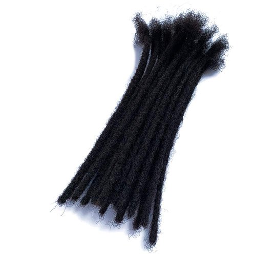 YONNA Human Hair Microlocks Sisterlocks Dreadlocks Extensions 20Locs Full Handmade (Width 0.4cm) 10inch Natual Black #1B