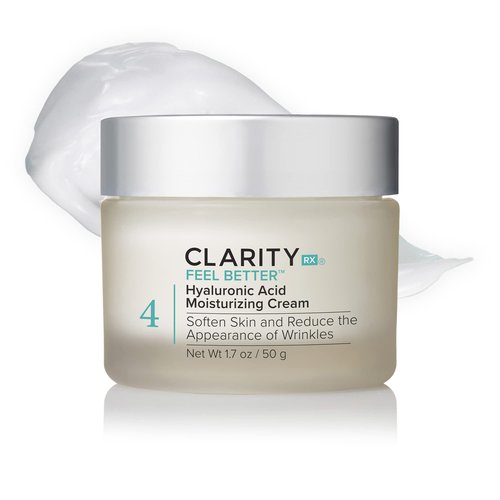ClarityRx Feel Better Hyaluronic Acid Face Moisturizer, Natural, Plant-Based Moisturizing Cream with Jojoba Oil & Hyaluronic Acid for Hydration, Smooths Dry, Aging Skin, No Parabens, All Skin Types